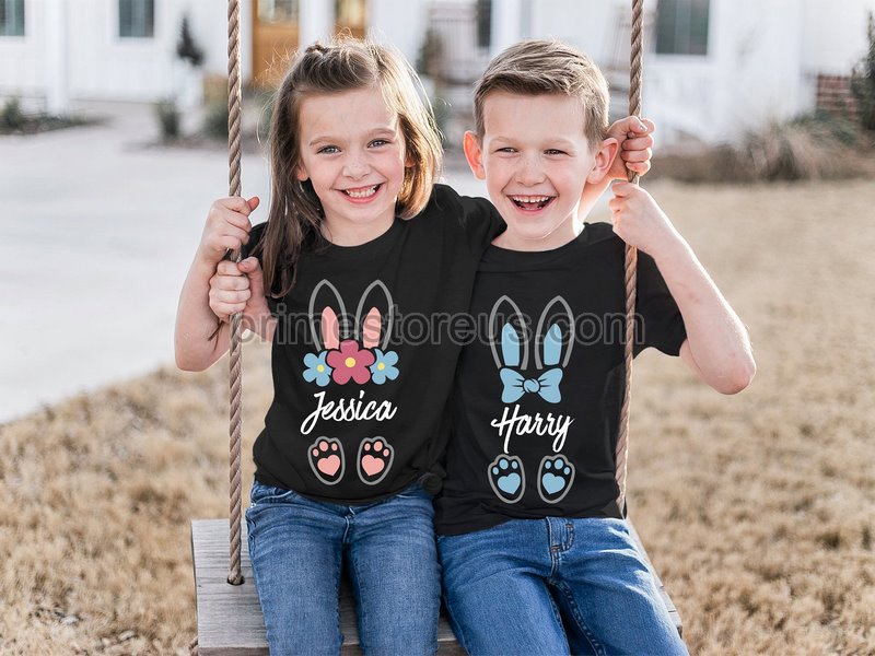 Personalized Easter Shirts For Kids Custom Name Toddler Shirt Girls Easter Shirt Easter Outfitboys Easter Shirt Kids Easter Bunny Shirt