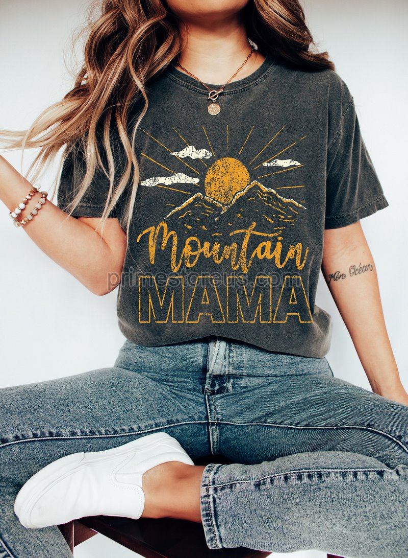 Custom Mountain Mama Shirtcamping Tee Cute 70s Mountain Mamamountain Shirtmountain Mom Mountain Mama Teemountain Teemom Hiking Shirt