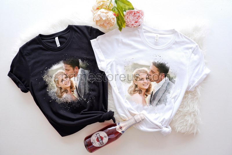 Watercolor Photo Picture Shirt Personalized Family Picture Shirt Matching Custom Shirtscustomize Your Own Shirt Cute Custom Made Tshirt