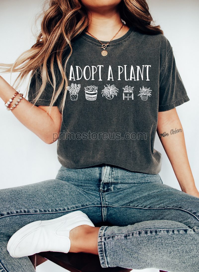 Adopt A Plant Shirt Plant Lady T-shirt Gardening Shirt Plant Mom Shirt Gardening Shirt Plant Mom Shirtplant Gift Plant Lover Shirt