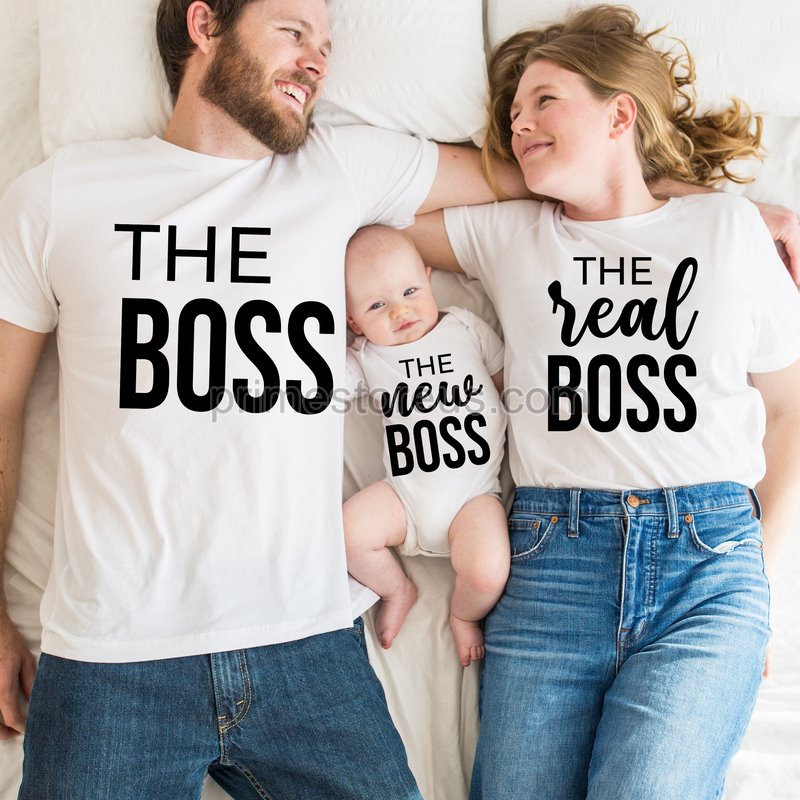 The Boss Shirt The Real Boss T-shirtthe New Boss T-shirtfathers Day Shirtdaddy And Me Shirtfunny Gift For Dad The Boss Matching Family