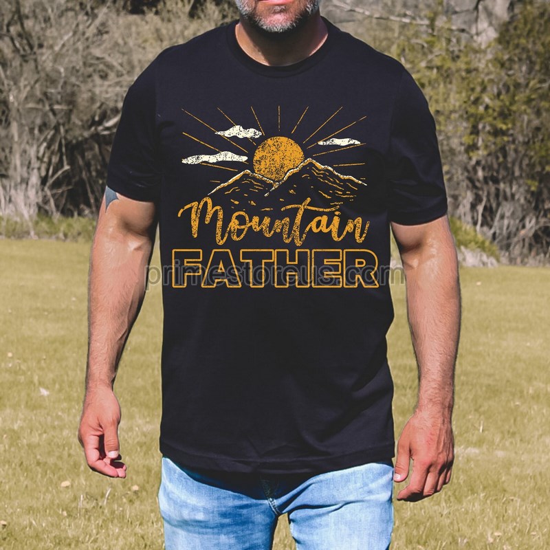 Mountain Father Mama Shirtcamping Teefathers Day Shirtcute 70s Retro Mountain Dad Teemountain Father Teemountain Teedad Hiking Shirt