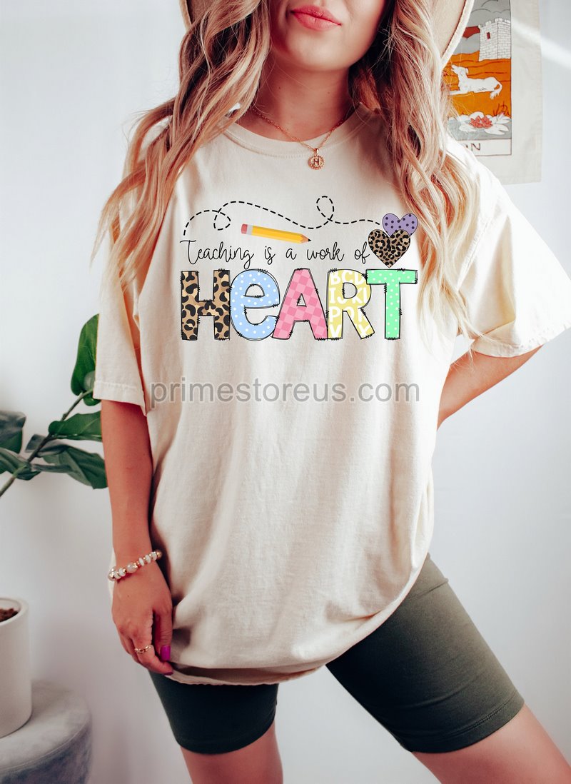 Teaching Is A Work Of Heart Shirt Teacher Shirt Elementary School Teacher Shirt Kindergarten Teacher Shirt School Shirtteacher Gift