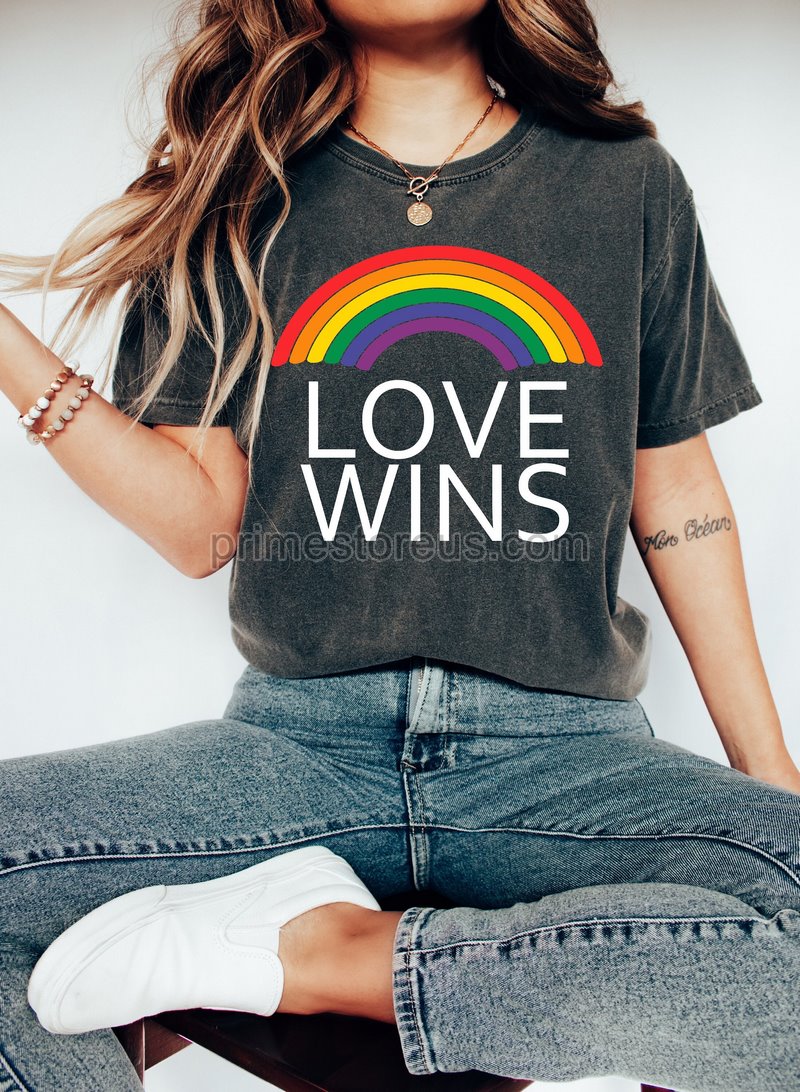 Love Wins Shirt Lgbtqia Pride Tee Rainbow T-shirt Love Is Love Top Gay Rights Tshirt Lgbt Clothing Social Justice Gift Equal Rights