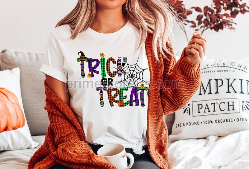 Trick Or Treat Trick Or Treat Shirt Funny Halloween T-shirt Toddler Halloween Shirt Halloween Shirt Kids Girls Halloween Shirt