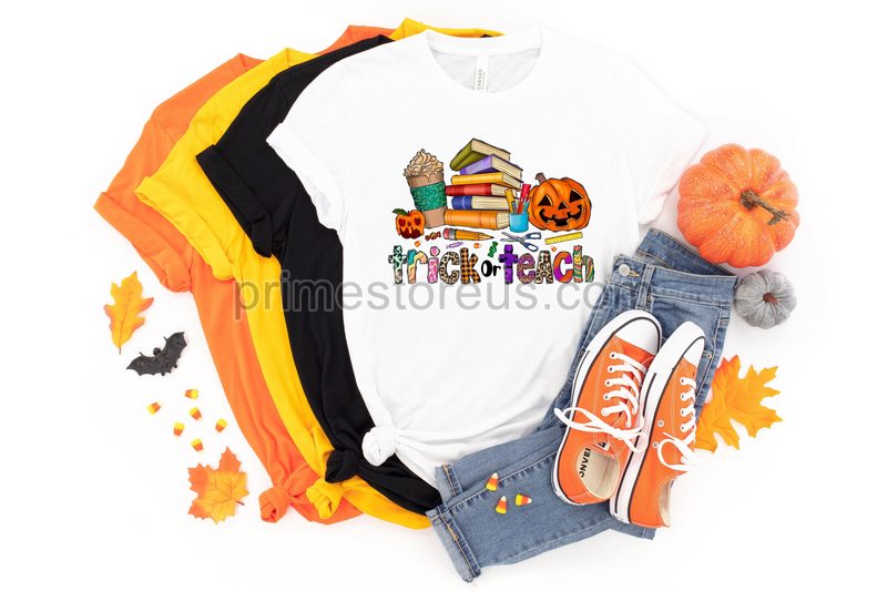 Fall Teacher Shirttrick Or Teach Teacher Shirts Teacher Halloween Shirtshalloween Teacherkindergarten Teacherthanksgiving Teacher Shirt