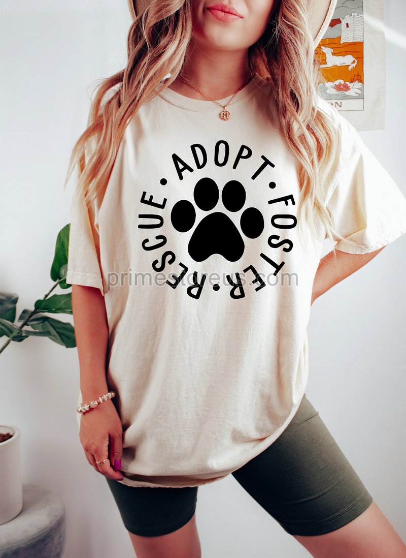 Rescue Adopt Foster Shirt Dog Paw Shirt Dog Adoption Teerescue Dog Dog Lover Gift Cat Rescue Shirt Animal Rescuedon't Buy Adopt