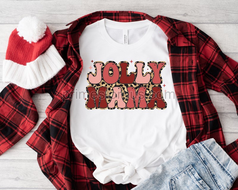 Retro Jolly Mama Shirt Jolly Christmas Family Shirt Christmas Gift Christmas Shirtholly Jolly Mama Holiday Shirt Mama Christmas Shirt