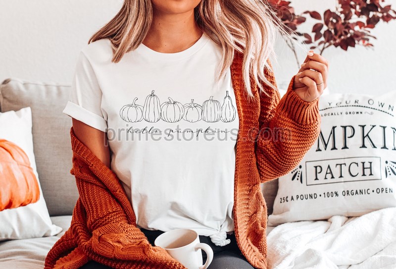 Hello Pumpkins Sweatshirt Pumpkins Fall Shirt Fall Gifts Autumn Sweatshirtthanksgiving Giftpumpkin Spice Sweatshirtthankful Sweater