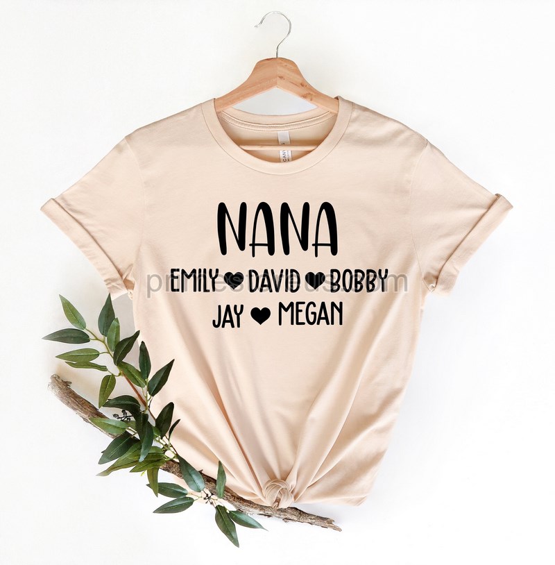 Personalized Grandma Shirt Nana Shirt Personalized Grandma Gift Christmas Gift For Grandma Customized Mother's Day Shirt Grandchildren