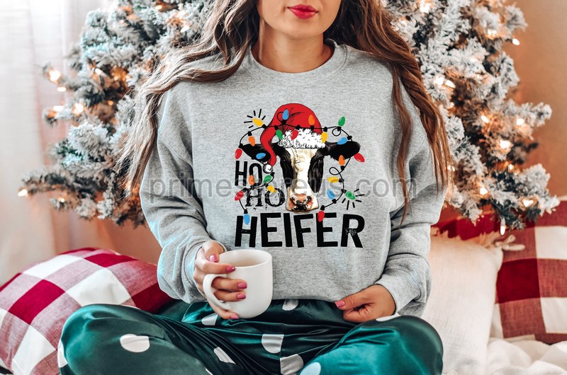 Ho Ho Heifer Shirt Ho Ho Cow Sweatshirtchristmas Cow Shirtfunny Christmas Teeschristmas Holly Spiritchristmas Cow Shirtchristmas Gift