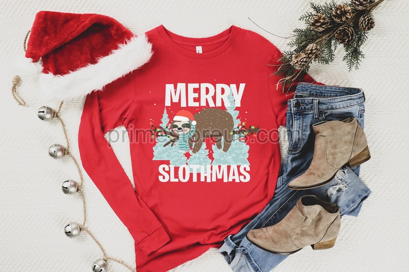 Christmas Sweatshirtchristmas Sloth Shirtmerry Slothmas Teesloth Christmas Shirt Mom Gift Funny Sloth Christmas Shirtchristmas Gift