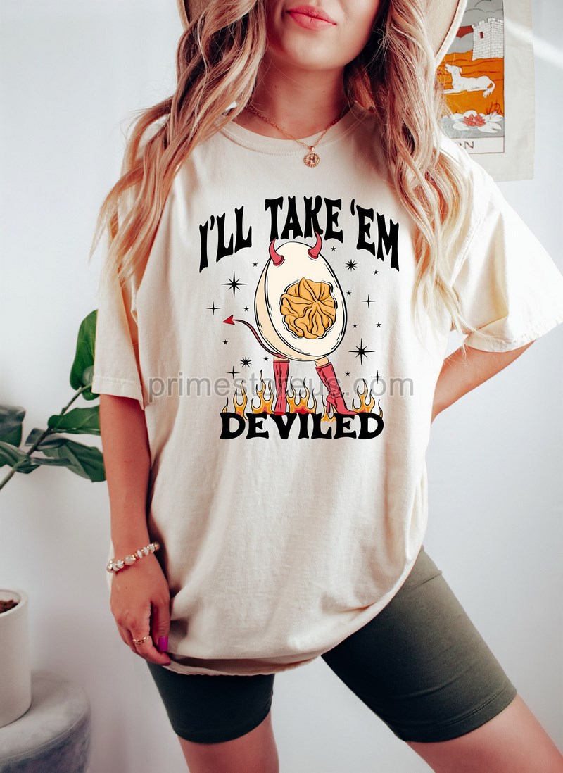 Thanksgiving Egg Shirt I'll Take 'em Deviled Sweatshirtthanksgiving Gift Deviled Eggs Shirtfamily Thanksgiving Shirtthanksgiving Dinner