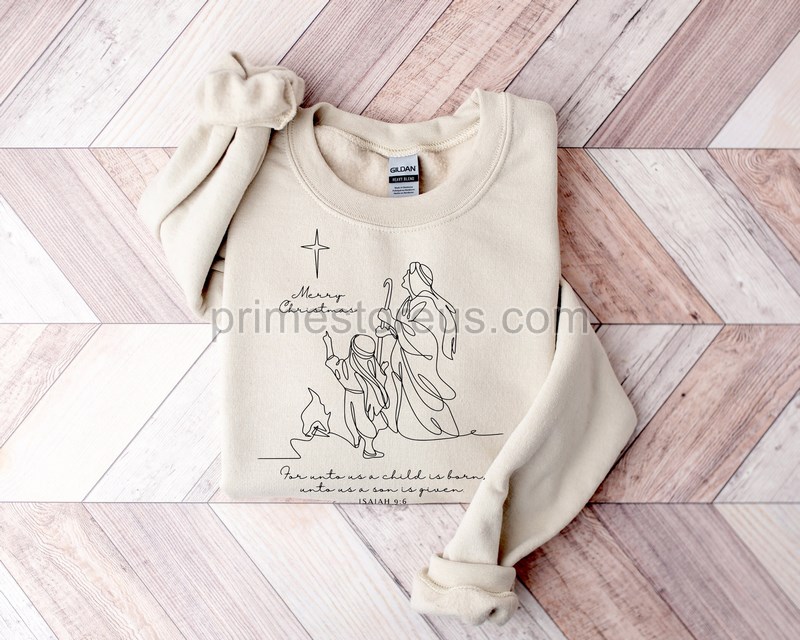 Christmas Jesus Shirtfor Unto Us A Child Is Born True Story Nativity Christmas Comfort Sweatshirt Faith Christmas Shirtchristmas Gifts