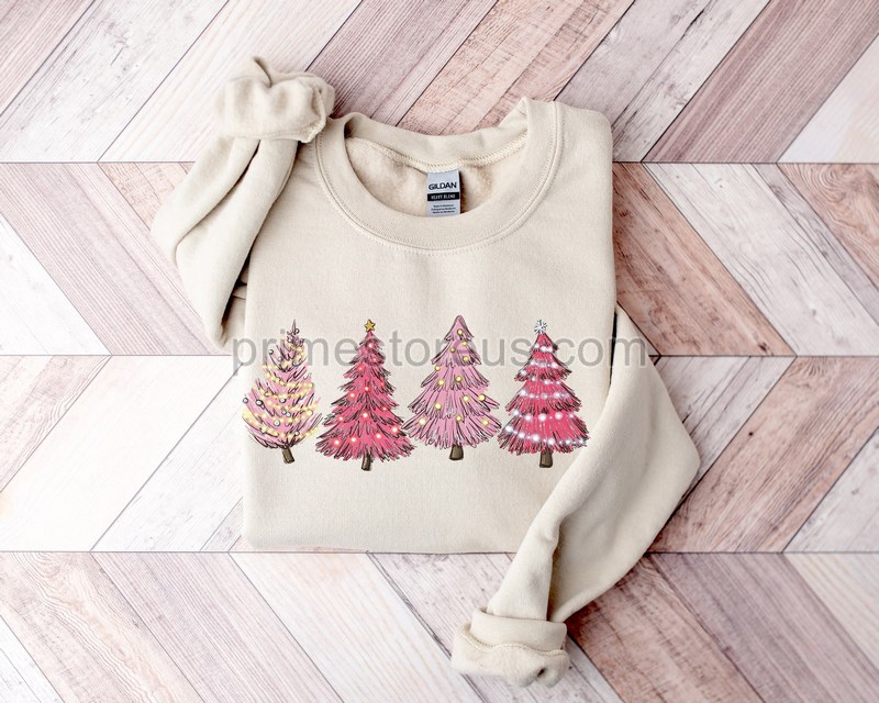 Christmas Pink Cozy Trees Shirtwatercolor Christmas Treechristmas Pink Cozy Shirt Christmas Shirtchristmas Tree Shirtwomen Christmas