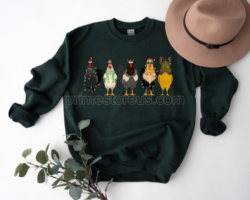 Chicken Christmas Lights Shirt Christmas Chicken Sweaterchristmas Lights Shirt Chicken Mom Giftchristmas Season Shirtchristmas Gifts