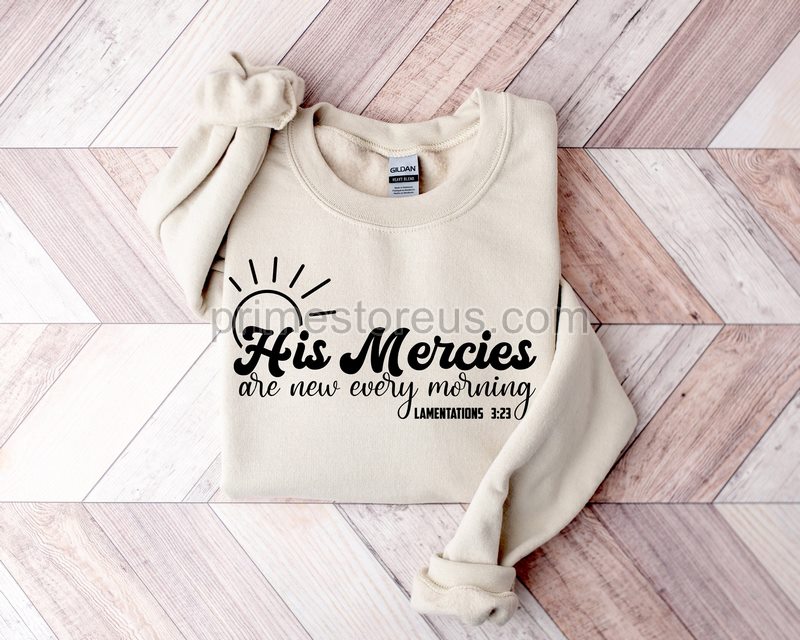 Christian Shirts Jesus T-shirts Religious Shirt His Mercies Are New Every Morning Tee Bible Verse Shirt Faith T-shirt Christian Gift