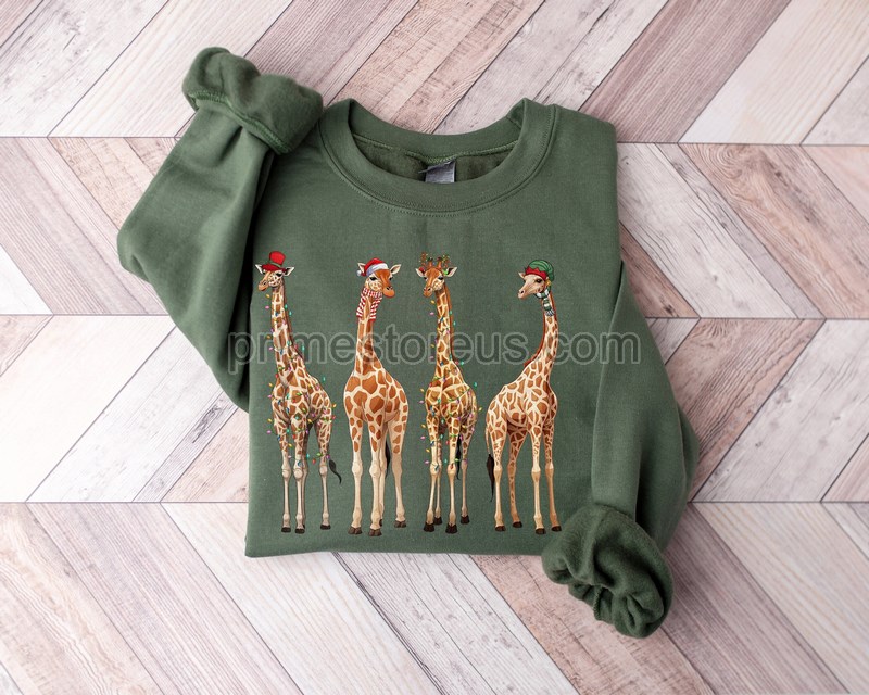 Giraffes Christmas Lights Sweatshirt Giraffe Merry Christmas Shirtgiraffe Loverchristmas Season Shirtchristmas Gifts