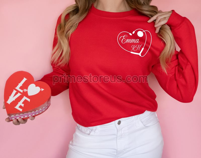 Nurse Love Shirt Custom Nurse Valentine Gift Nurse Valentines Day Shirts Valentine Nursevalentine Nursing Sweater Nurse Heart Shirt