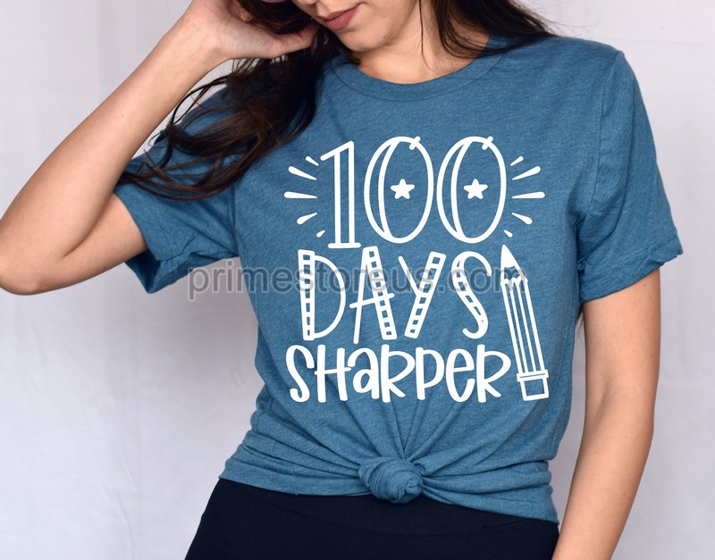 100 Days Sharper Shirt Teacher Shirts 100 Days Teacher Teeteacher Shirts Kids Toddler 100 Days Smarter Shirt For Student100 Days Shirt