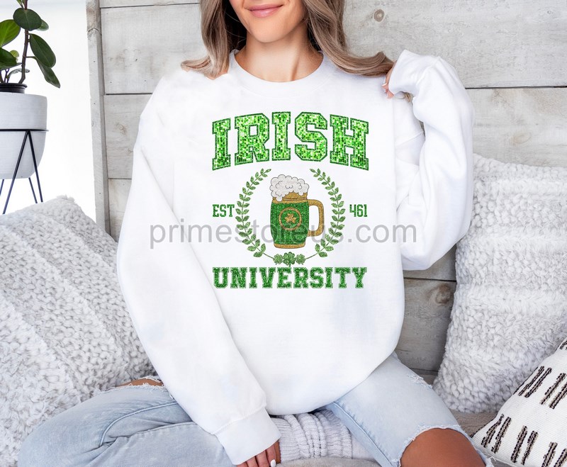 Irish University Sweatshirt Love St Patrick's Day Sweatshirt Cute St Patrick's Day Teeirish Sweatshirtst Patty's Shirtlucky Tee