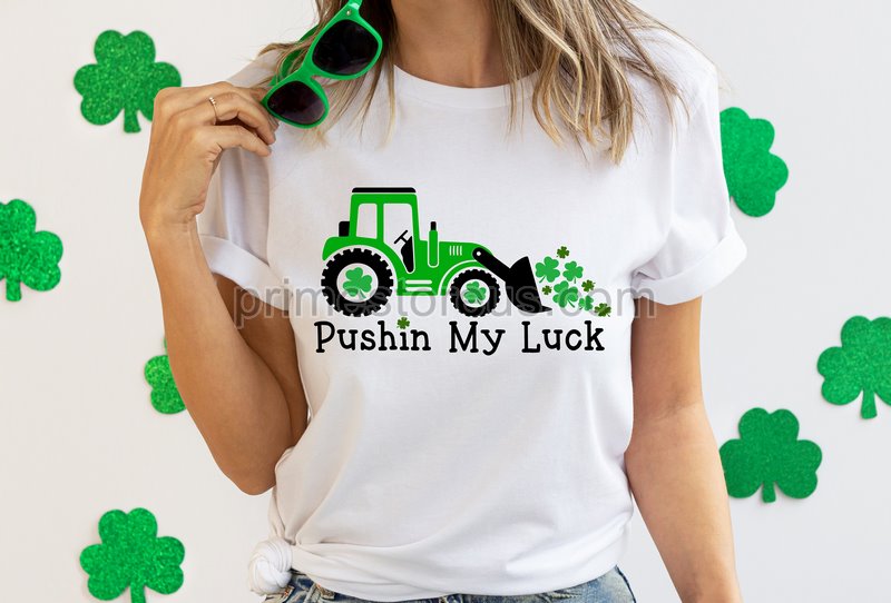 Pushing My Luck St Patricks Day Kids Shirt Loads Of Luck Kids T Shirt Shamrock Shirt St Pattys Shirt St Patricks Day Outfit Teacher Gift