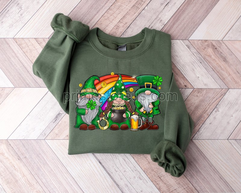 St Patrick's Day Gnomes Shirt Gnomes Shirtst Patricks Day Shamrock Shirtrainbow Lucky Shirtsaint Patricksst Patrick's Day Sweatshirt