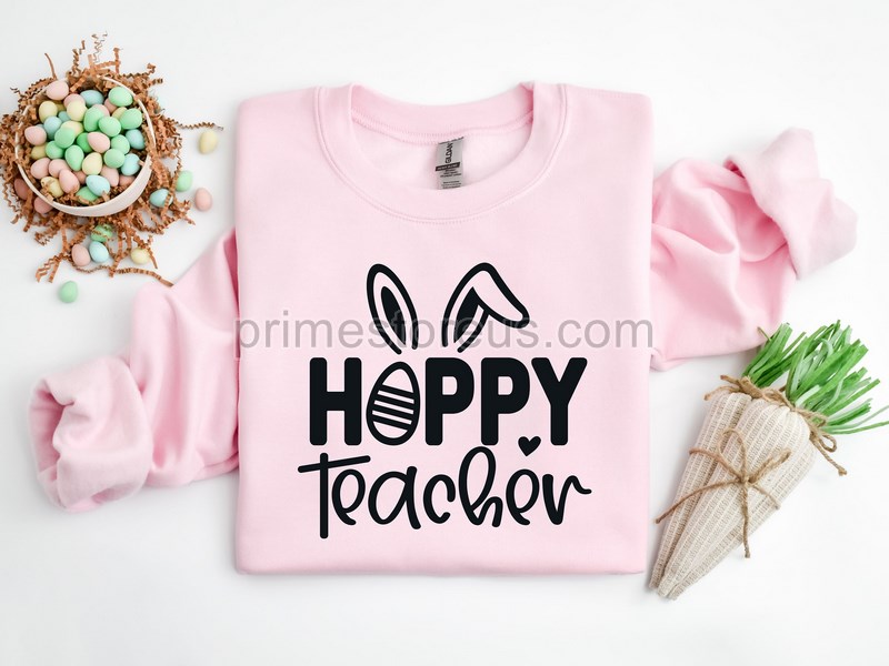 Hoppy Teacher Shirtteacher Bunny Shirt Teacher Bunny Easter Sweatshirteaster Teacher Shirt Teacher T-shirteaster Shirteaster Day