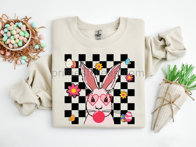 Bunny Shirt Easter Shirtbunny With Glasses Shirttoddler Easter Shirt Easter Matching Shirtcute Easter Bunny Shirtbubble Gum Bunny Tee