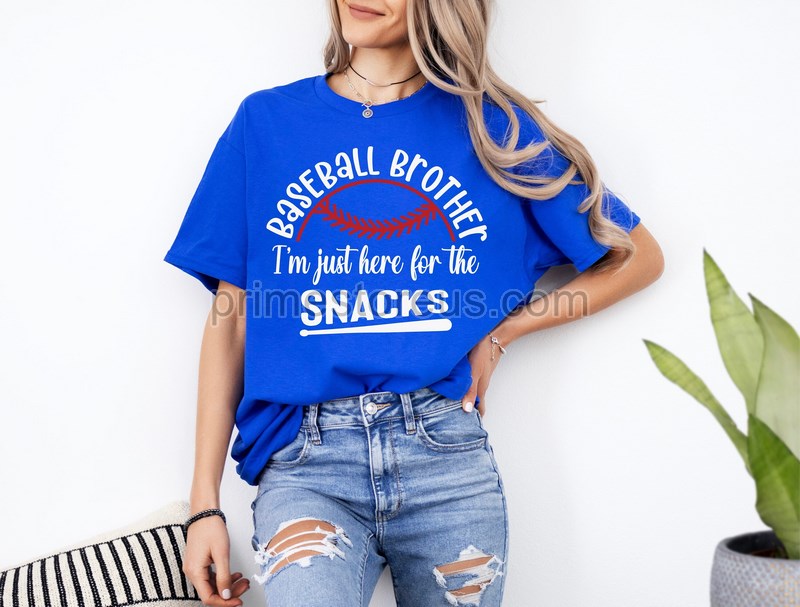 Baseball Brother Shirt Im Just Here For The Snacksbaseball Mom Shirtfunny Baseball Brother Shirt Baseball Shirtbaseball Sister Shirt