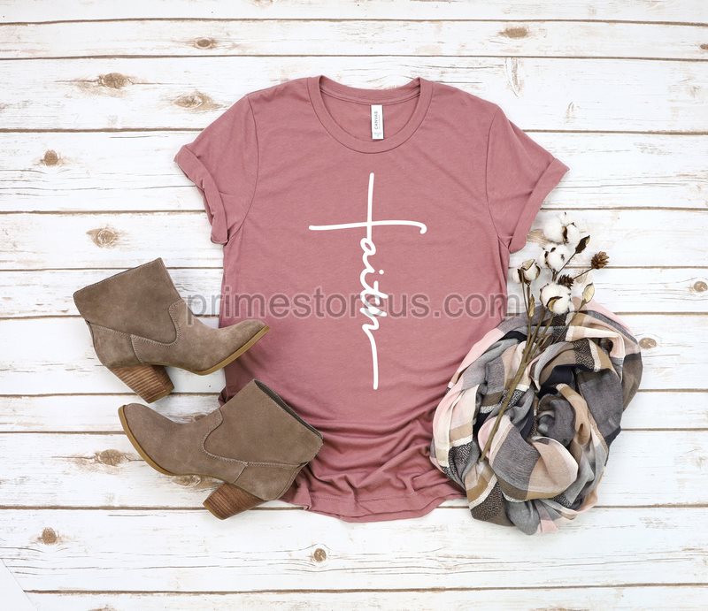 Faith T-shirt Jesus Christian Shirt Faith Shirt Vertical Cross Cross Faith Cross Religious Shirt Church Disciple Lovegrace Faith