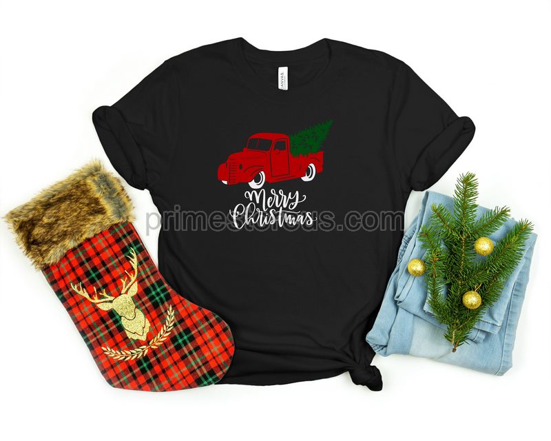 Merry Christmas Shirt Christmas Old Red Truck Shirt Christmas Tree Farm Shirt Family Christmas Shirt