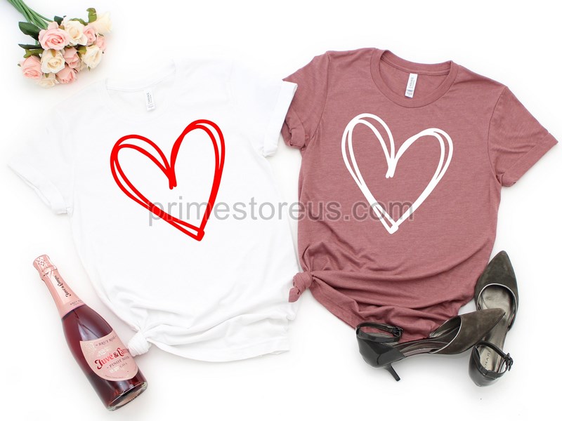 Heart Shirt Valentines Day Shirt Hand Drawn Heart Shirt Kindness Shirt Valentines Day Gift Shirt Gift For Her Love Shirt