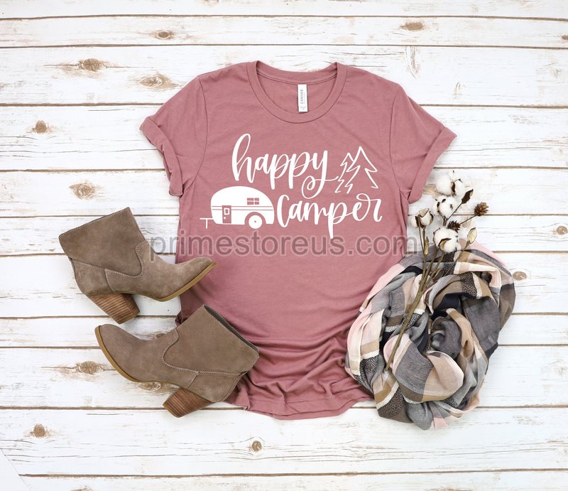 Happy Camper Happy Camper Shirt Camping Shirt Happy Camper Tshirt Camper Gift Camper Glamping Shirtpersonalized Camper Shirt