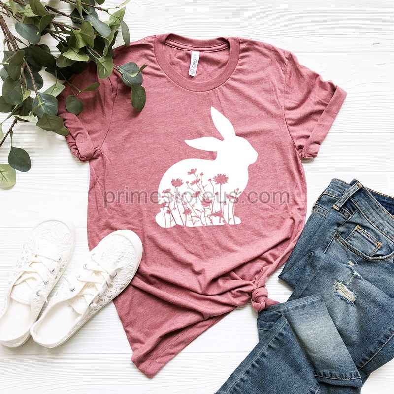 Floral Easter Bunny Shirtwomens Easter Shirtbunny Shirts Easter Shirt For Womancarrot Shirteaster Shirteaster Family Shirteaster Day