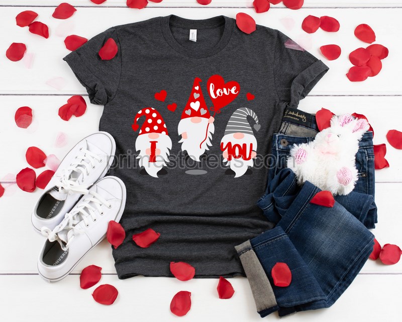 Cute Gnomes Shirt Valentines Day Shirt I Love You Shirt Valentines Couple Shirtheart Shirtcute Valentine Shirt Valentines Gift