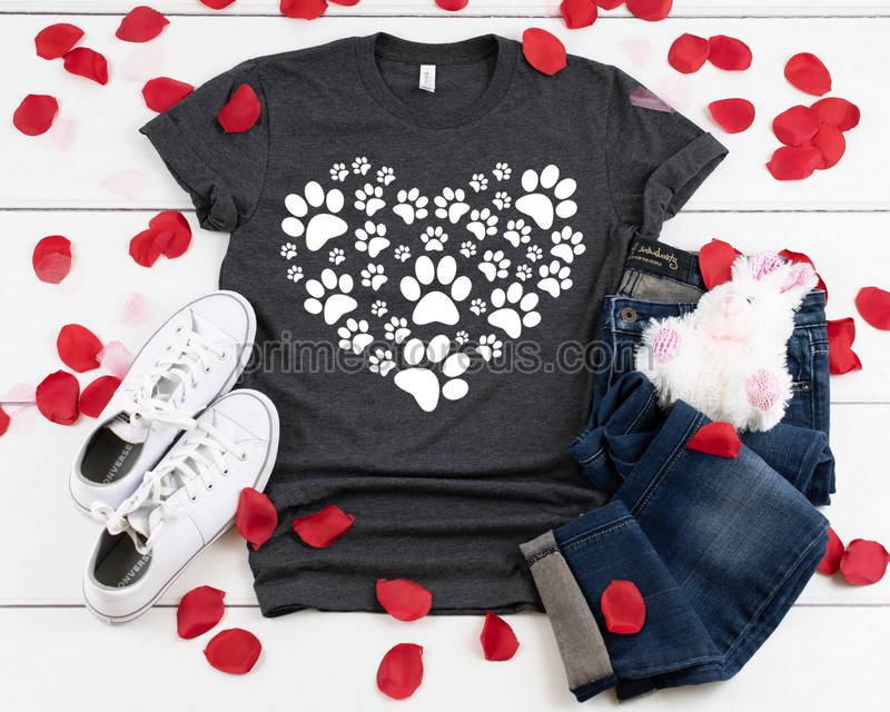 Cute Valentine Shirtpaw Love Shirt Paw Love Tee Dog Lover Shirt Paw Print Heart Shirt Paw Print Shirt Paw Prints Shirt