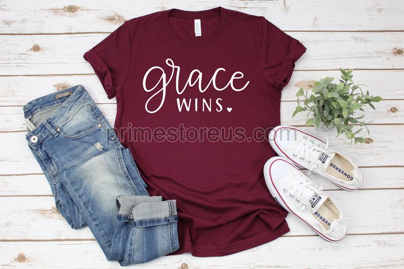 Grace Wins Shirt Inspirational Shirt Faith Shirt Grace Shirt Bible Verse Shirt Scripture Shirt Religious Shirt Womens Gift