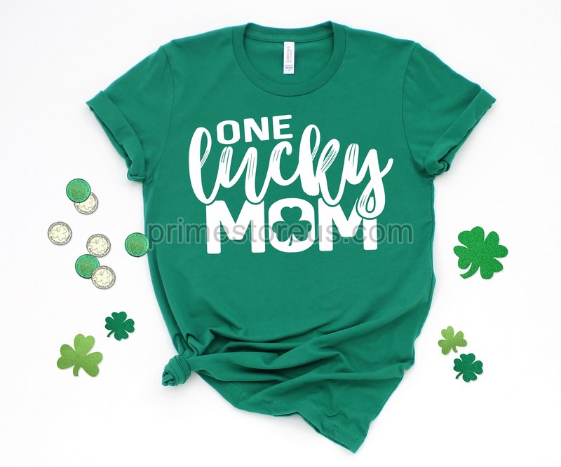 One Lucky Mama Shirt St Patrick's Day Shirt St Paddy's Day Mom Shirt Lucky Mom Shirt Pregnancy Reveal Shirt Baby Announcement Shirt