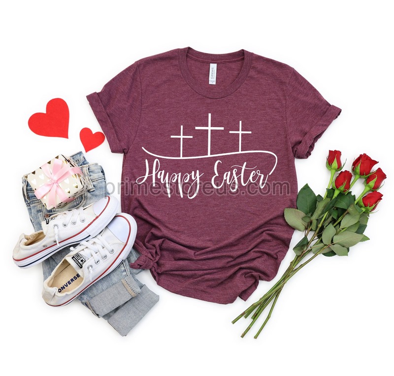 Happy Easter Easter Christian T-shirt Easter Shir Cross Shirt Jesus Tshirt Easter Gift Tshirt Happy Easter Shirt Woman Tee