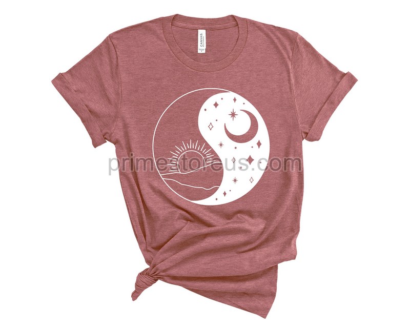 Sun Moon Teesun And Moon Shirtmoon Shirtsun Shirtmoon Boho Shirtmystical Shirtying Yang Shirtying Yang Sun Moon Shirtday Night Shirt