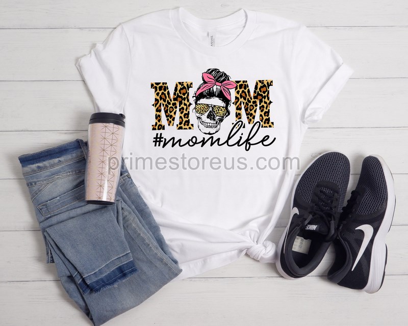 Mom Skull Shirtmessy Bun Skullshirtgift For Momgift For Her Mothers Day Mom Life Tshirt Mom To Be Shirt Mom Life T-shirt Mother Life