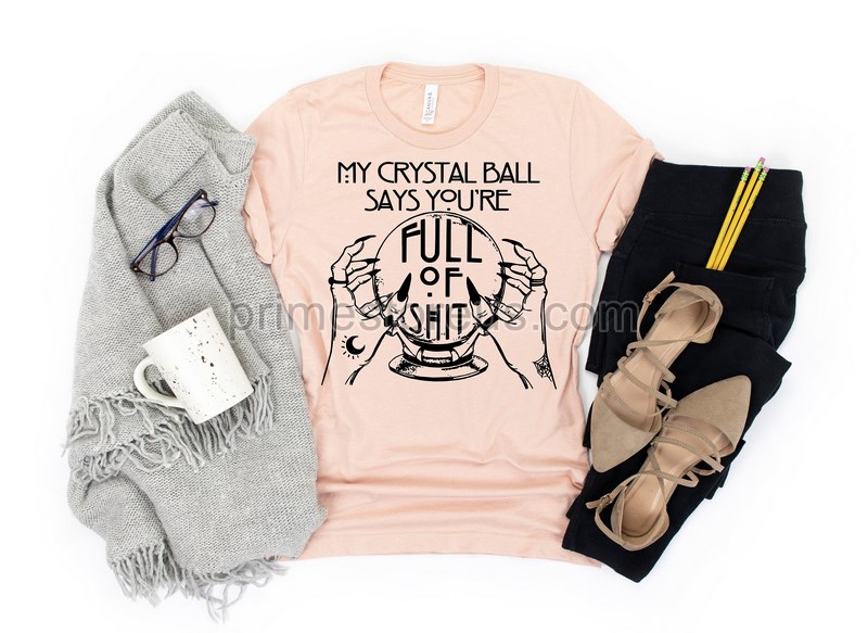 Fortune Teller Shirt Crystal Ball Shirt Full Of Shit Shirt Halloween Shirt Mystical Hand Shirt Witch Shirt Goth Shirt