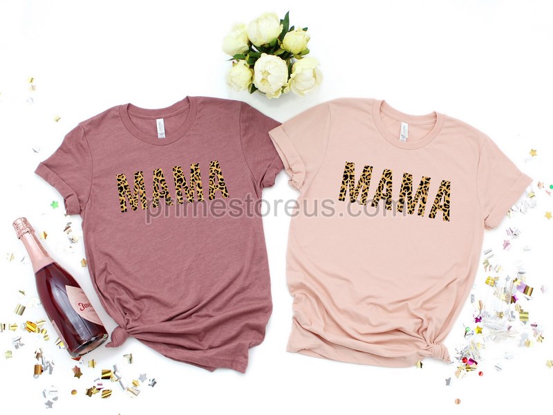 Mom Shirt Gift Mama Cheetah Print Tshirt Mama T-shirt Mothers Day Gift For New Mom Mom Life Shirt Mama Shirt Gift For Her