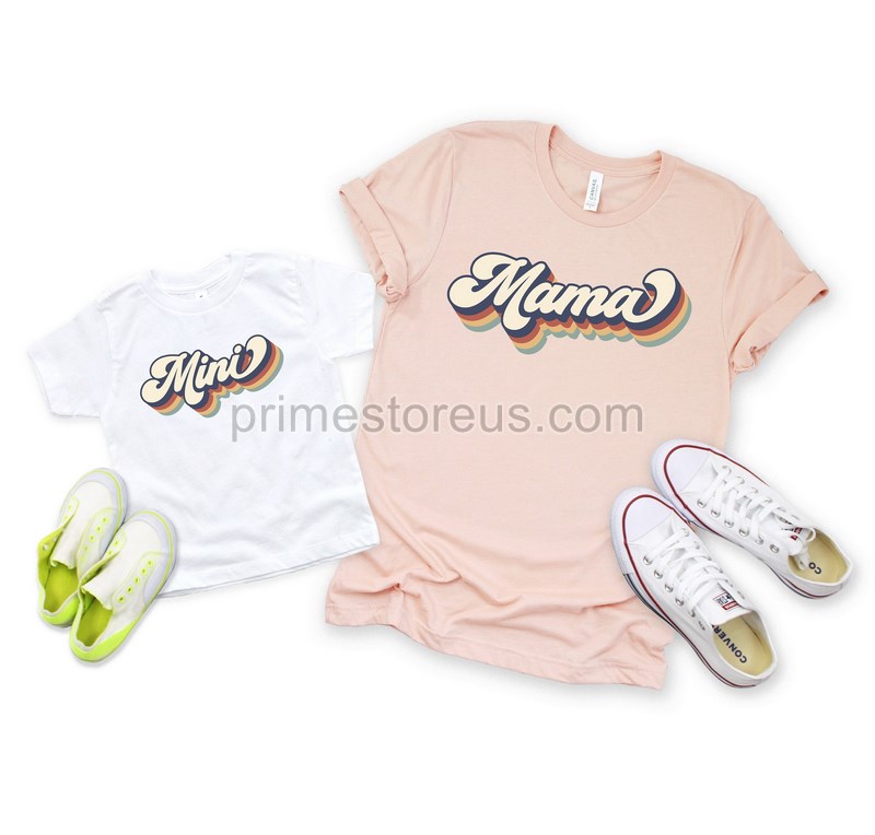Retro Mama Mini Shirt Mama Mini Matching Shirt Mama And Me Outfit Vintage Mama Shirt Mommy And Me Outfit Shirt Mom Life Shirt