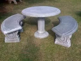 Concrete Table and Benches 