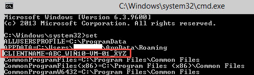 After the 3.9 upgrade, a Receiver for Windows session still shows CLIENTNAME=ABC_WIN10-VM-01_XYZ