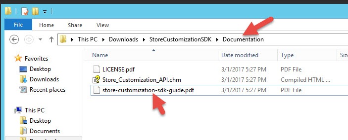 StoreCustomizationSDK Documentation folder containing store-customization-sdk-guide.pdf