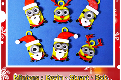 Minions Keychain / Magnets -Christmas cute version