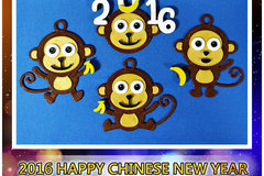 2016 HAPPY CHINESE NEW YEAR-YEAR OF The MONKEY Keychain / Magnets 